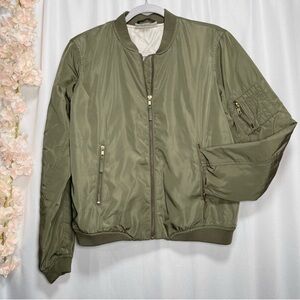 Noisy May Army green bomber jacket Large